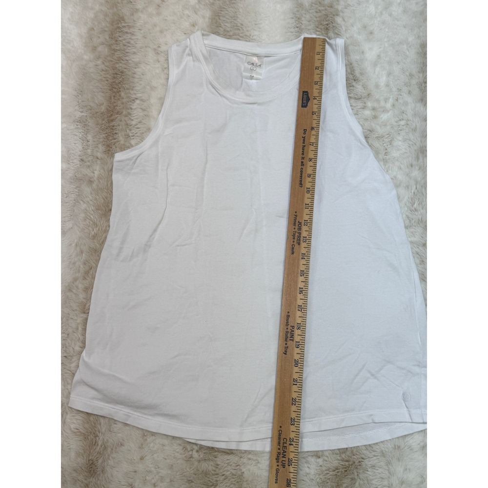 Calia‎ Tank Top Women Size M White Good Sleeveless Crew Neck Activewear - Picture 3 of 7